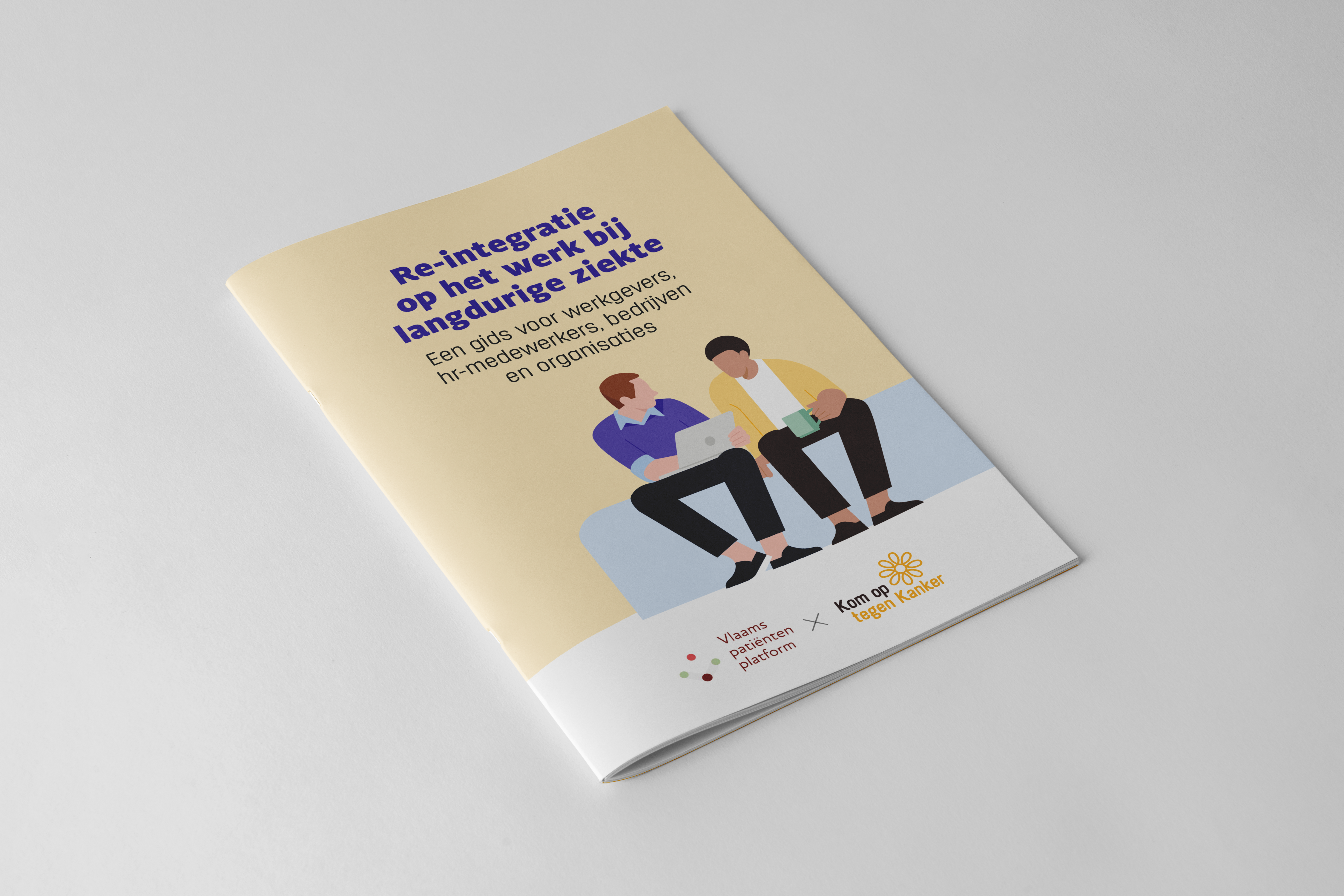 Cover van de gids 'Re-integratie op het werk' van Kom op tegen Kanker