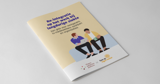 Cover van de gids 'Re-integratie op het werk' van Kom op tegen Kanker